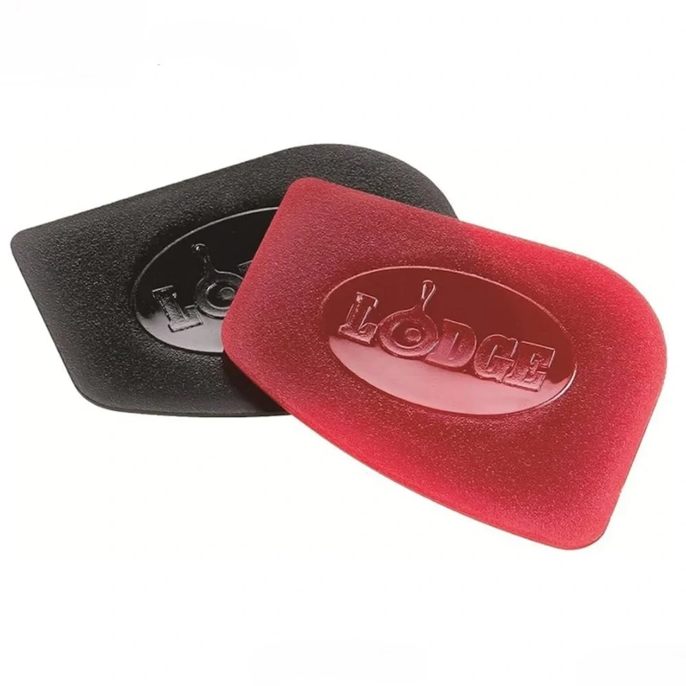Lodge 2 Pack Durable Polycarbonate Black Red Pan Scrapers